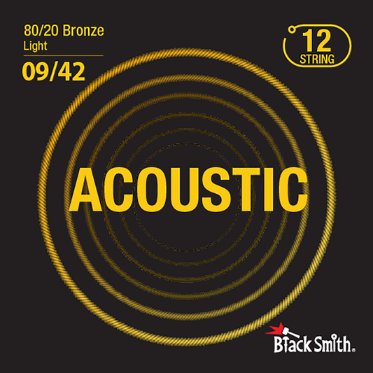 Black Smith BR12-0942 12st-Light 80/20 Bronze Acoustic Guitar Strings