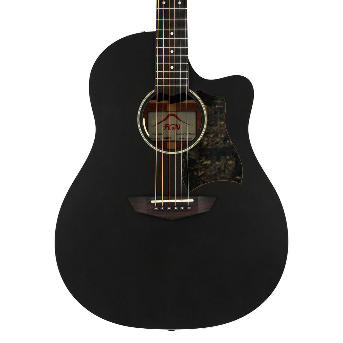 FGN AG1E-TBF Trans Black Flat Finish Acoustic Electric Guitar Including Gig Bag*