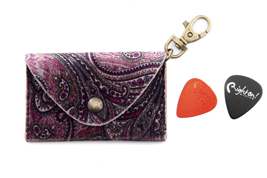 Right On Straps ACCESSORIES Keychain Pick Holder Paisley Burgundy