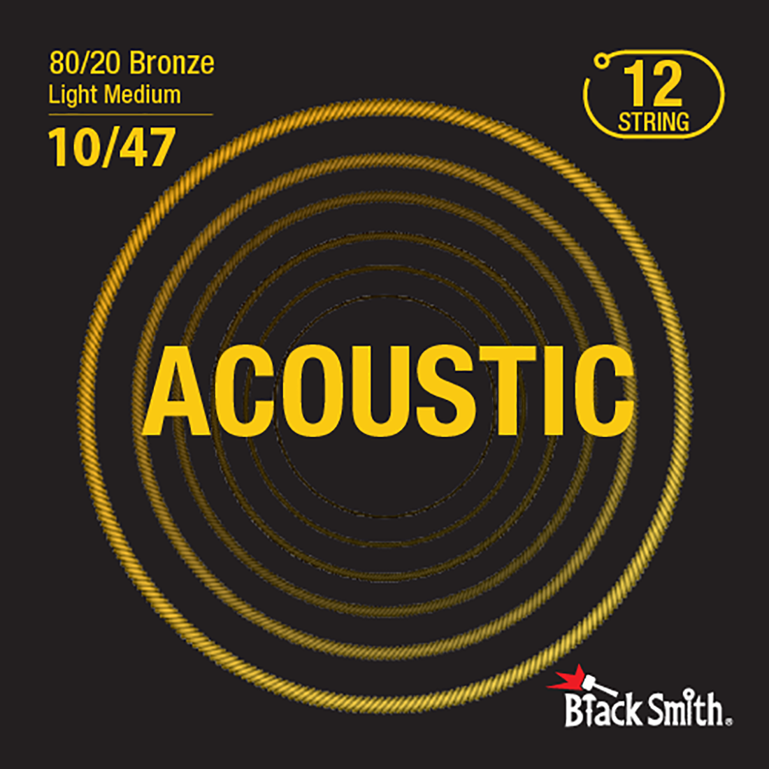 Black Smith BR12-1047 12st-Light Medium 80/20 Bronze Acoustic Guitar Strings