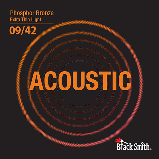 Black Smith PB-0942 Extra Thin Light Phosphor Bronze Acoustic Guitar Strings