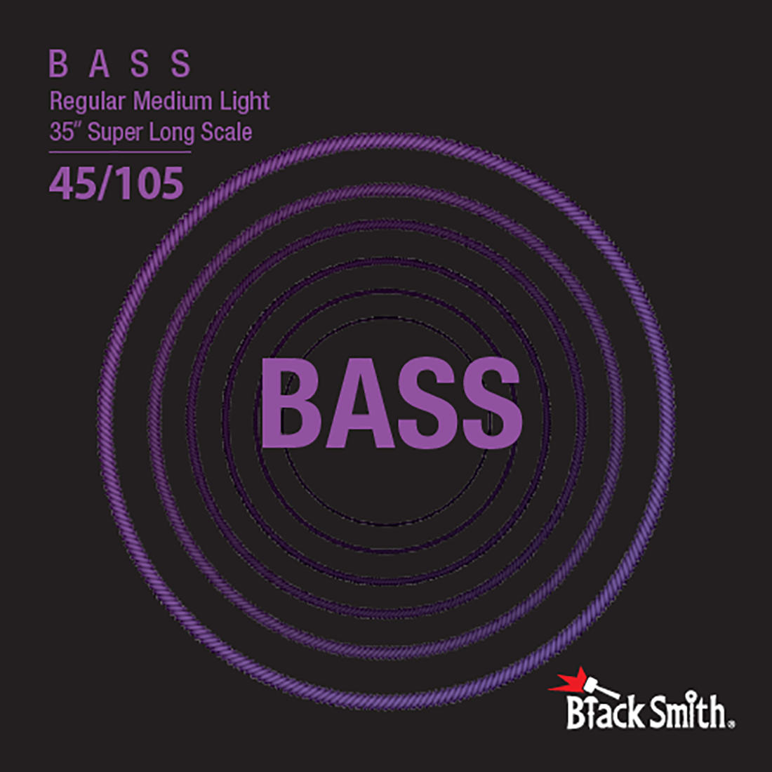 Black Smith NW-45105-4-35 Regular Medium Light Nickel Round Wound Electric Bass Strings