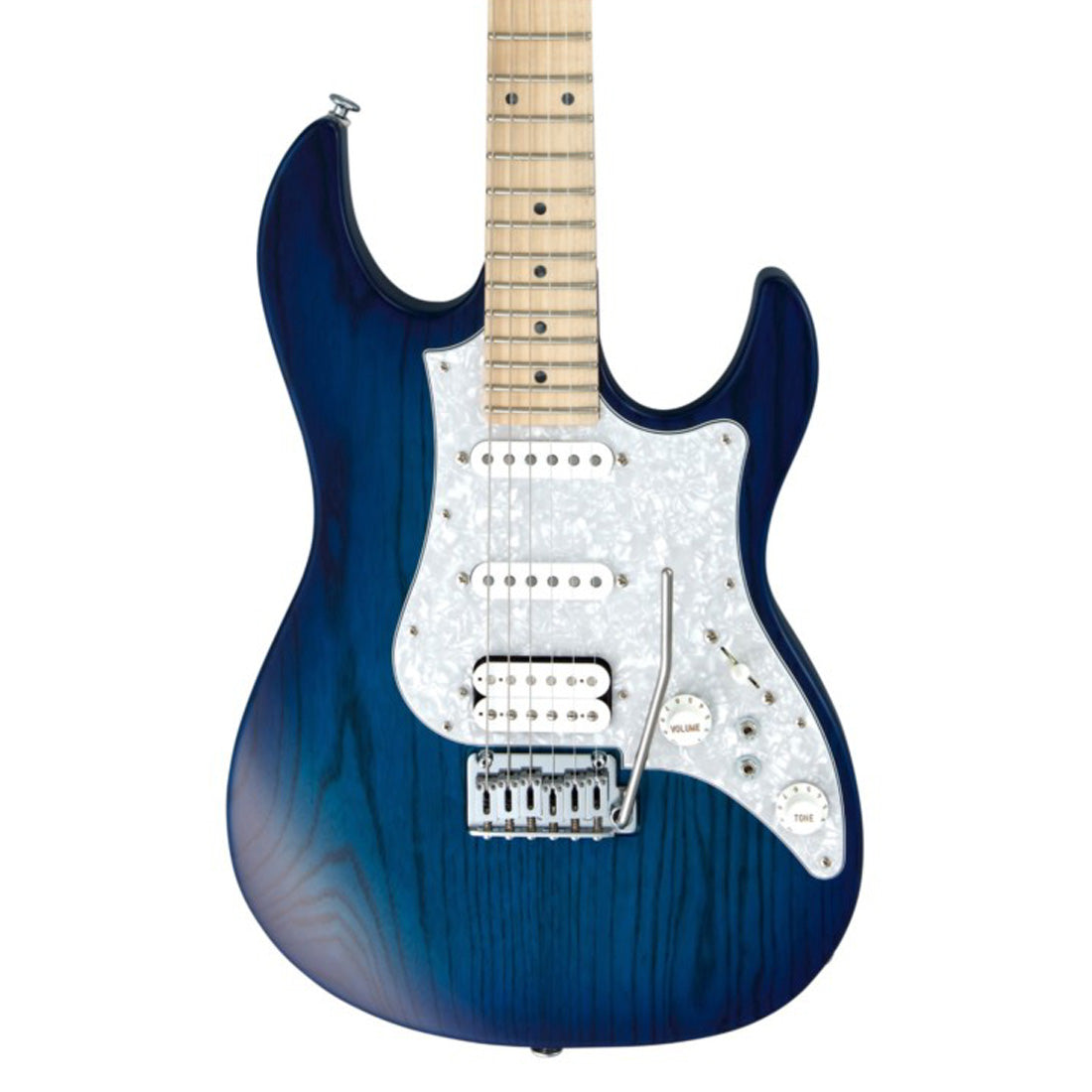 FGN EOS-ASH-M/SBB Expert Transparent See-Through Blue Burst Electric Guitar Including Hardcase