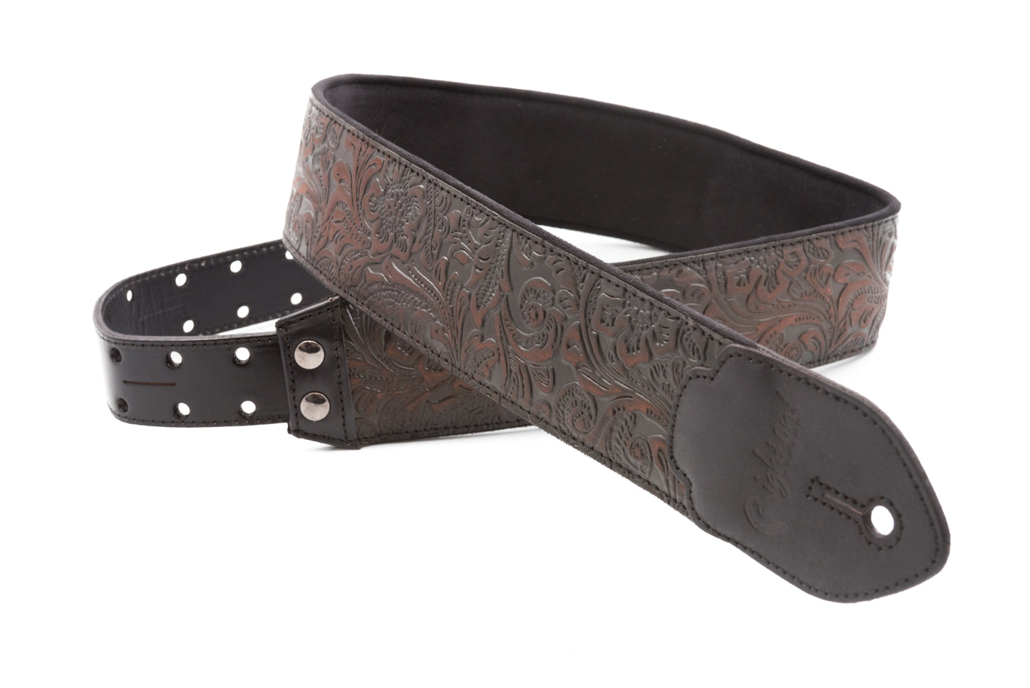 Right On Straps LEATHERCRAFT Blackguard Black Guitar Strap