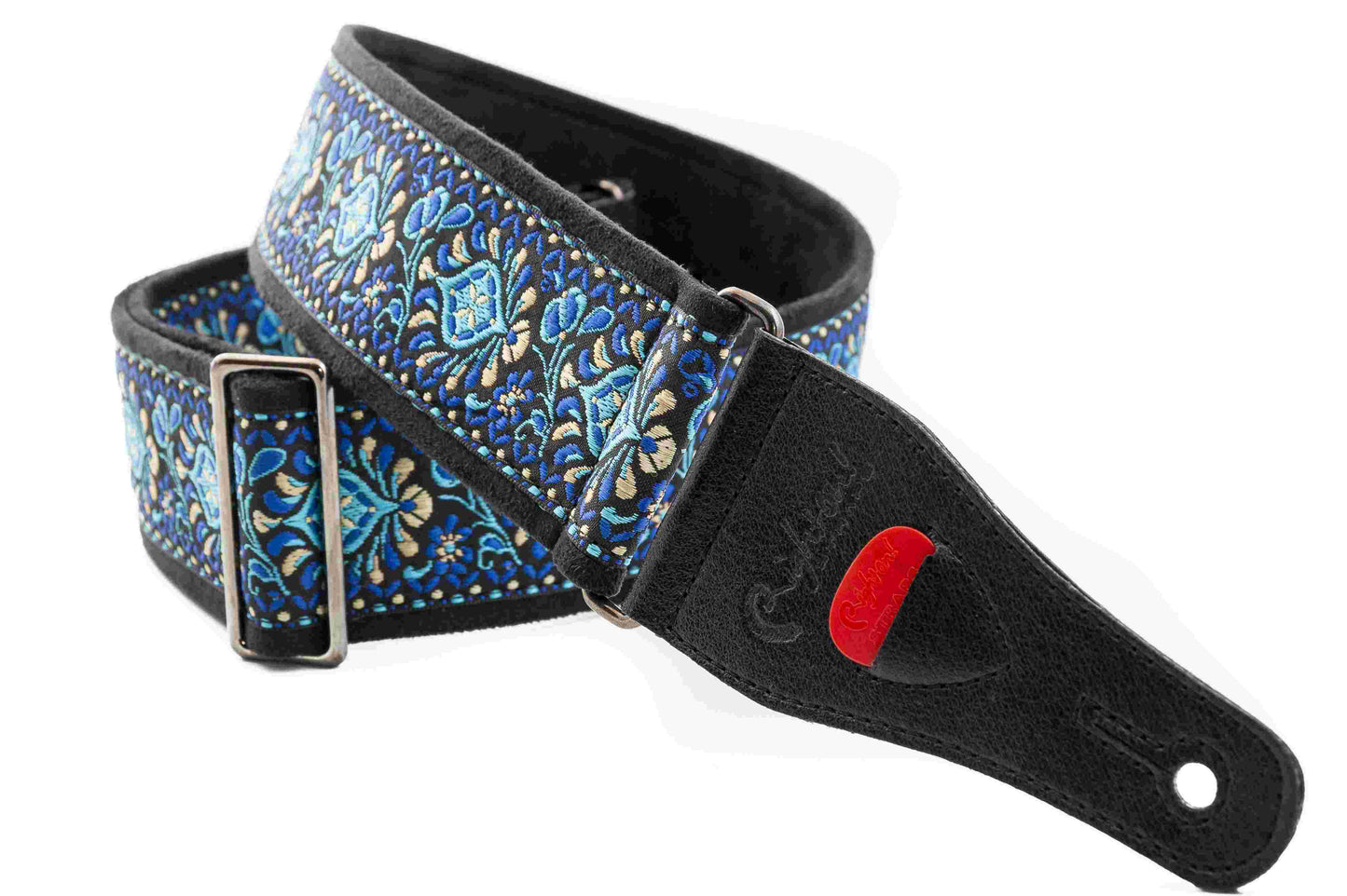 Right On Straps STANDARD PLUS Woodstock II Blue Guitar Strap