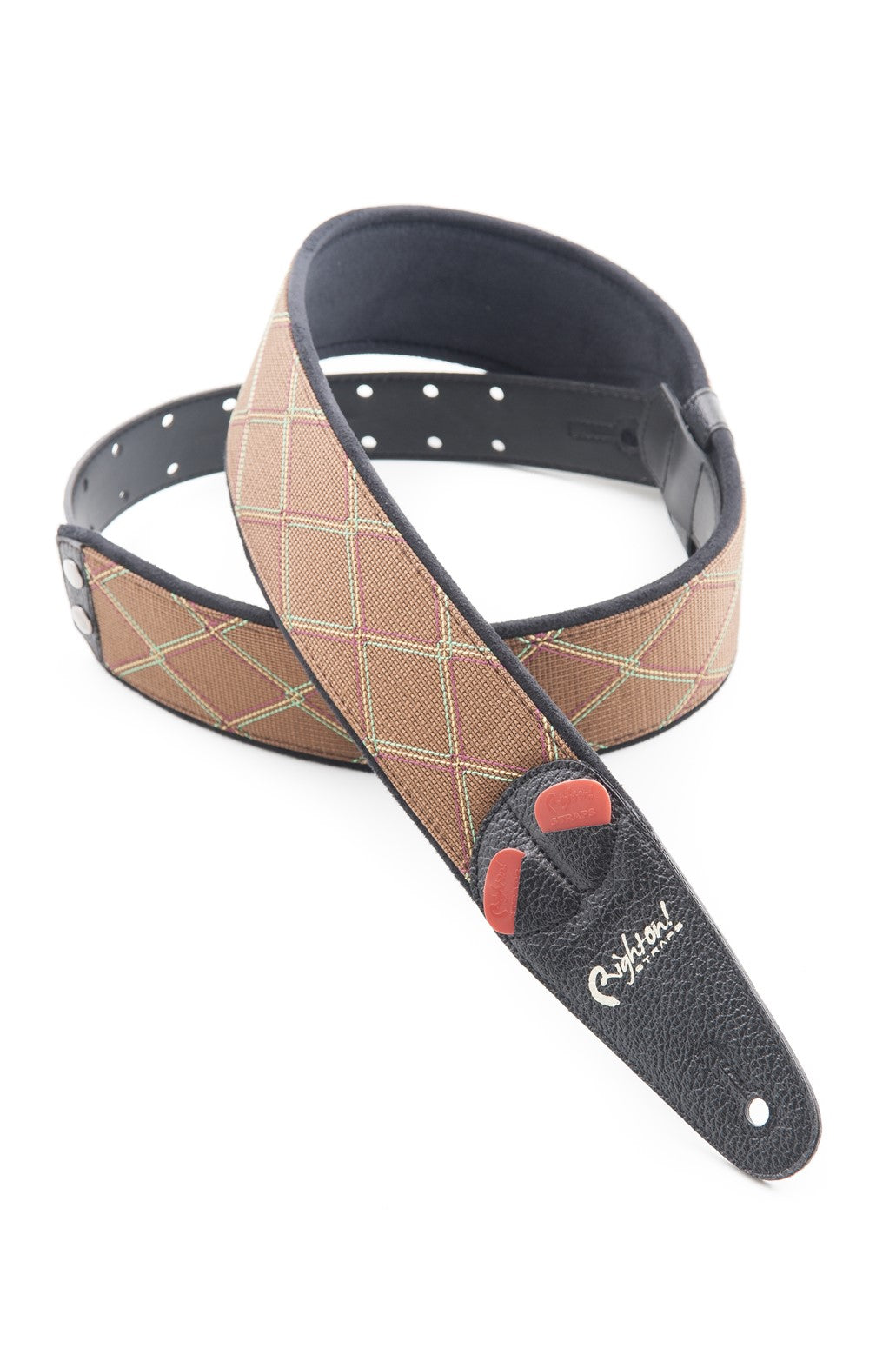 Right On Straps MOJO Diamond Brown Guitar Strap