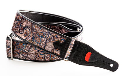 Right On Straps Talisman T-PAISLEY VELVET Brown Guitar Strap