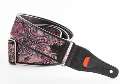 Right On Straps Talisman T-PAISLEY VELVET Burgundy Guitar Strap