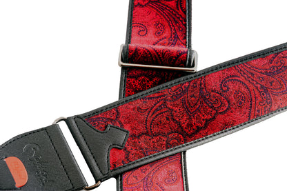 Right On Straps Talisman T-PAISLEY VELVET Red Guitar Strap