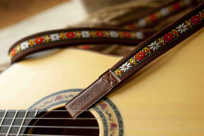 Right On Straps HOOK Classical Dual-Hook-Rumba Brown Classical Guitar Strap