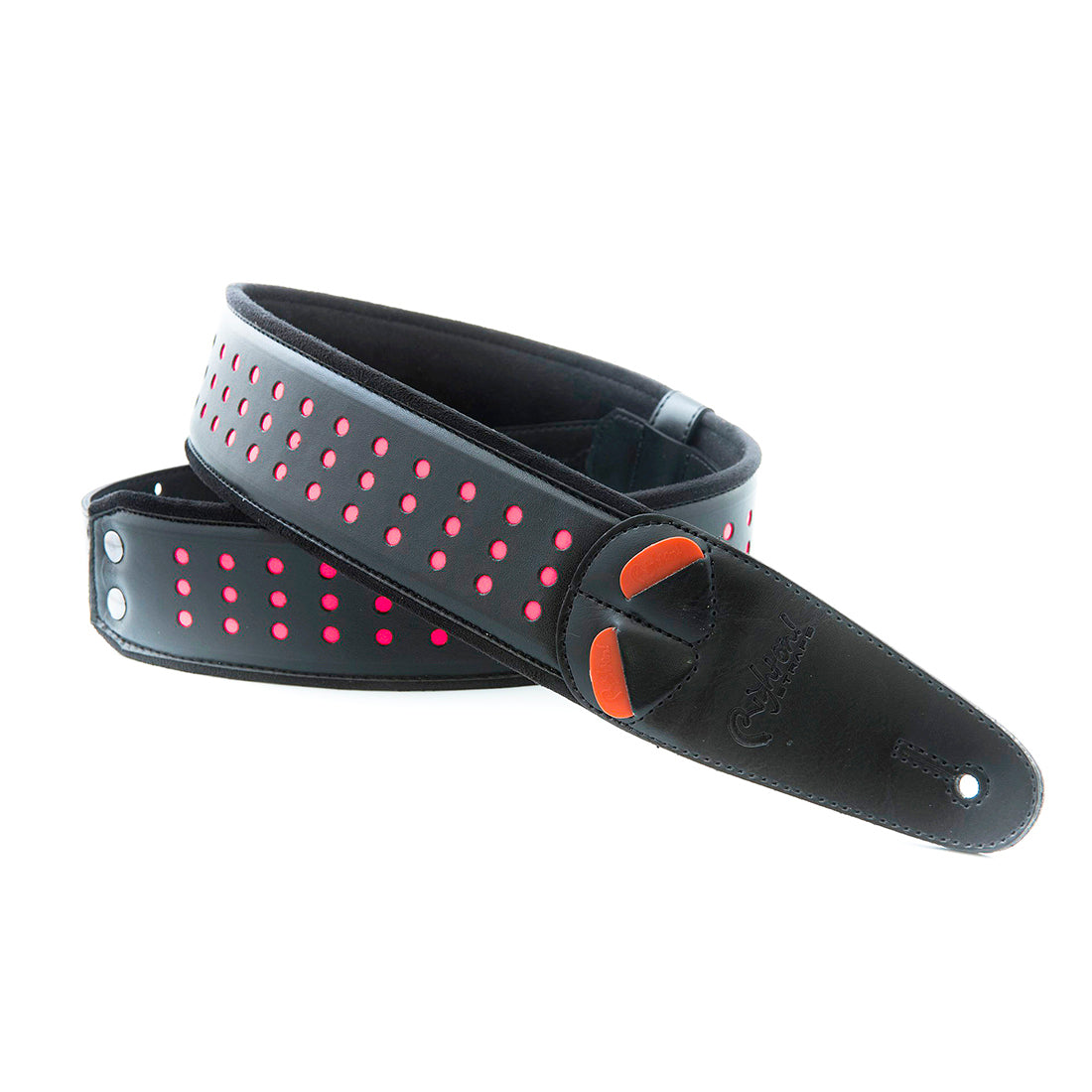 Right On Straps MOJO Holes Neon Pink Guitar Strap