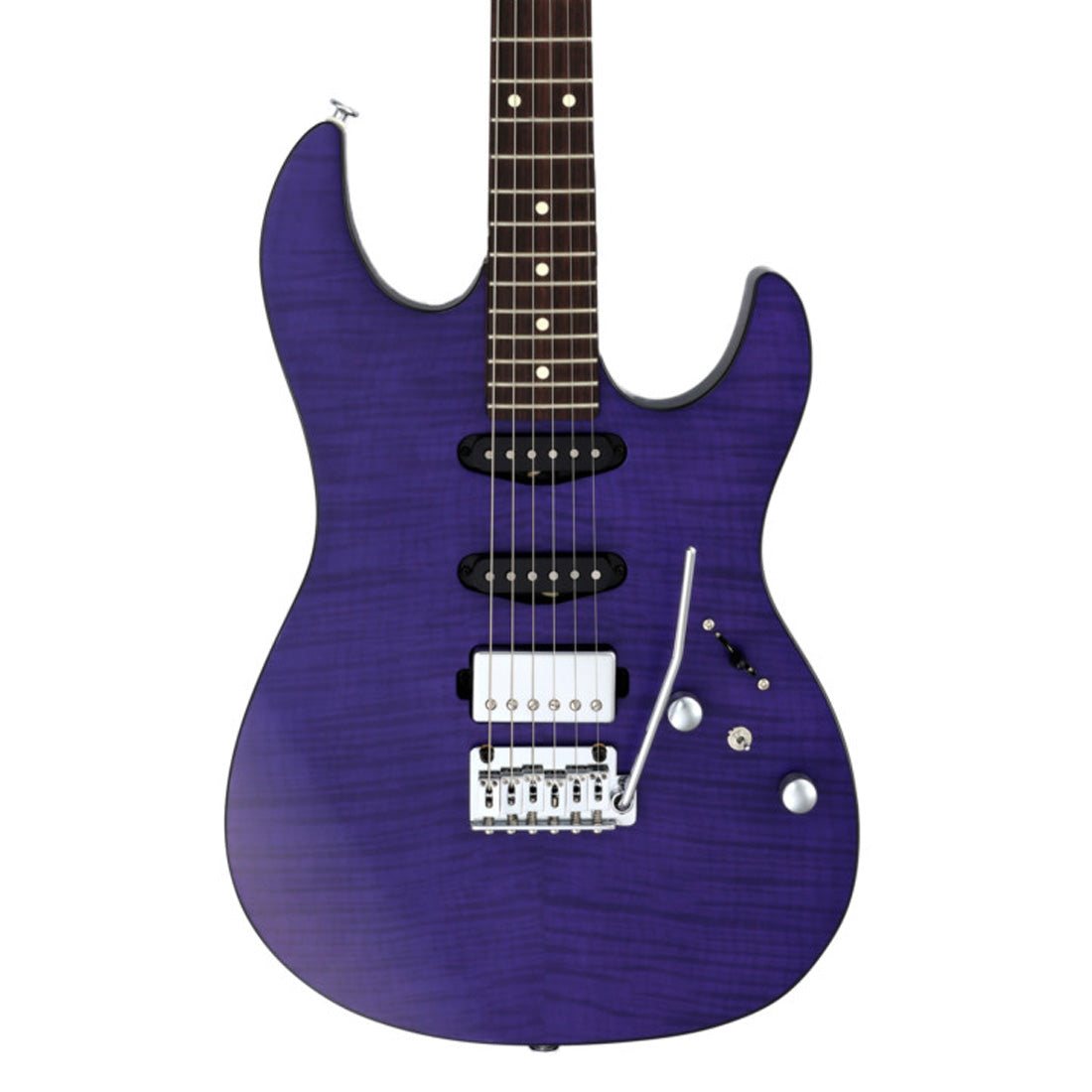 FGN JOS2DUFMR/TPF Odyssey Transparent Purple Flat Electric Guitar with Gig Bag