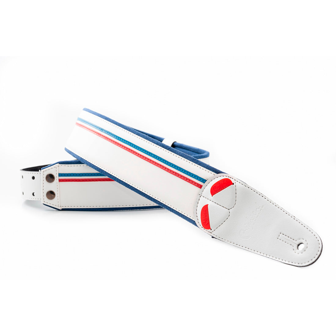 Right On Straps MOJO Race White Guitar Strap