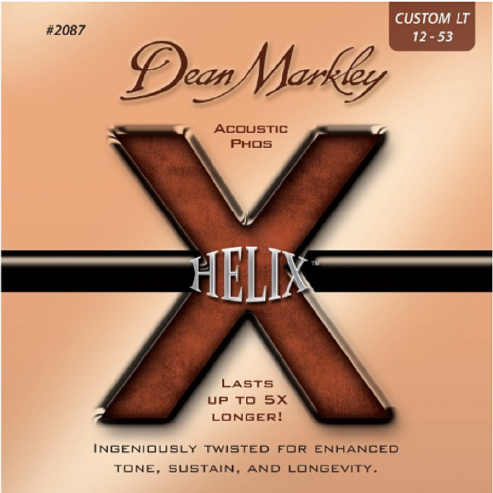 Dean Markley 2087 HELIX Phosphor Bronze Acoustic Guitar Strings Set Custom Light 12-53