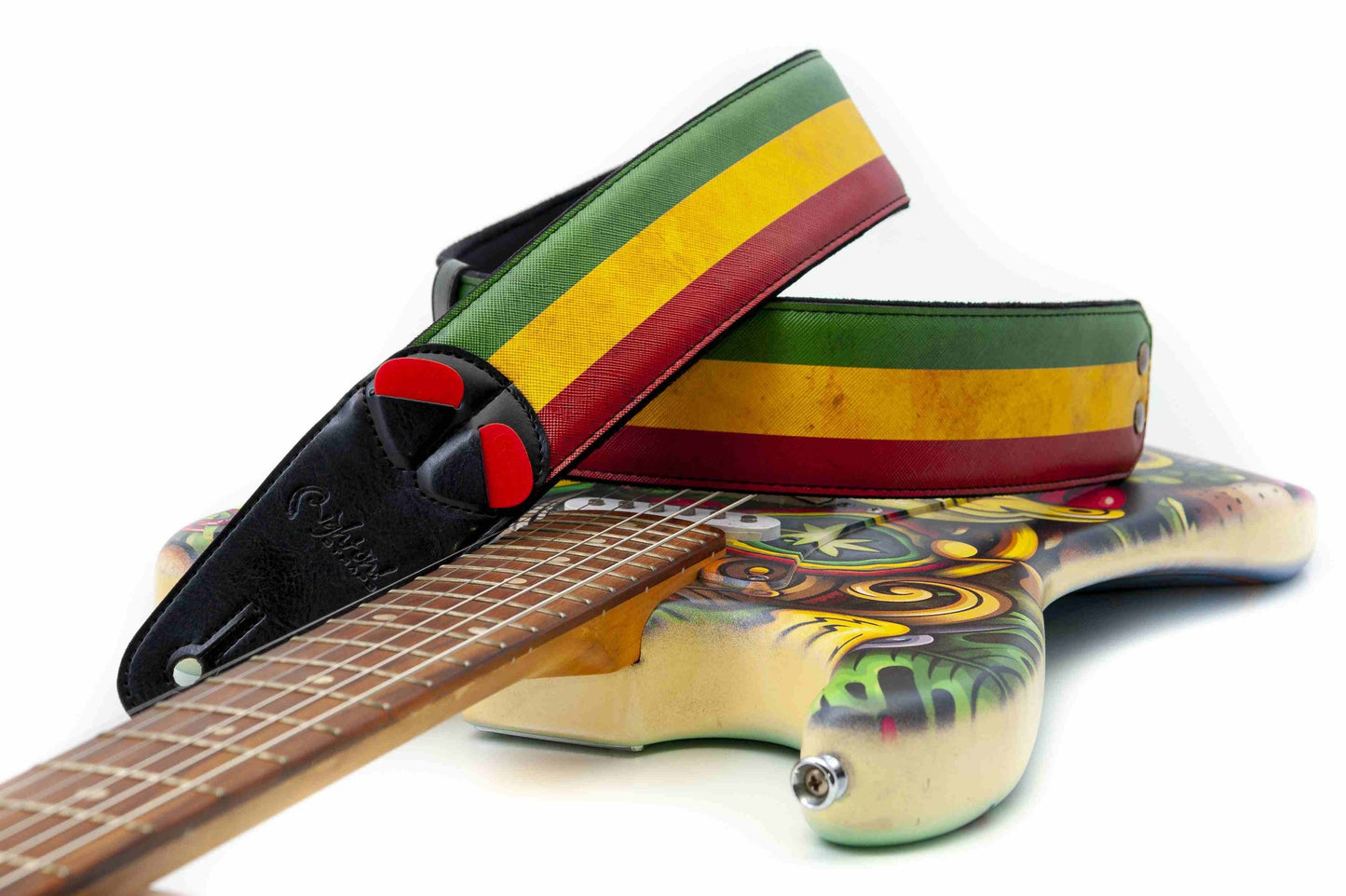 Right On Straps MOJO LEGEND RASTA Guitar Strap