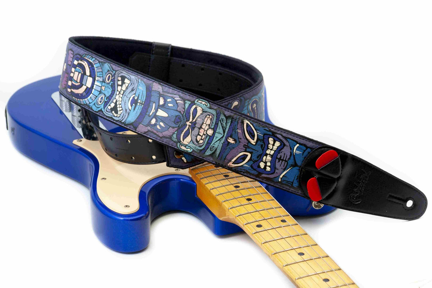 Right On Straps MOJO Tiki Blue Guitar Strap