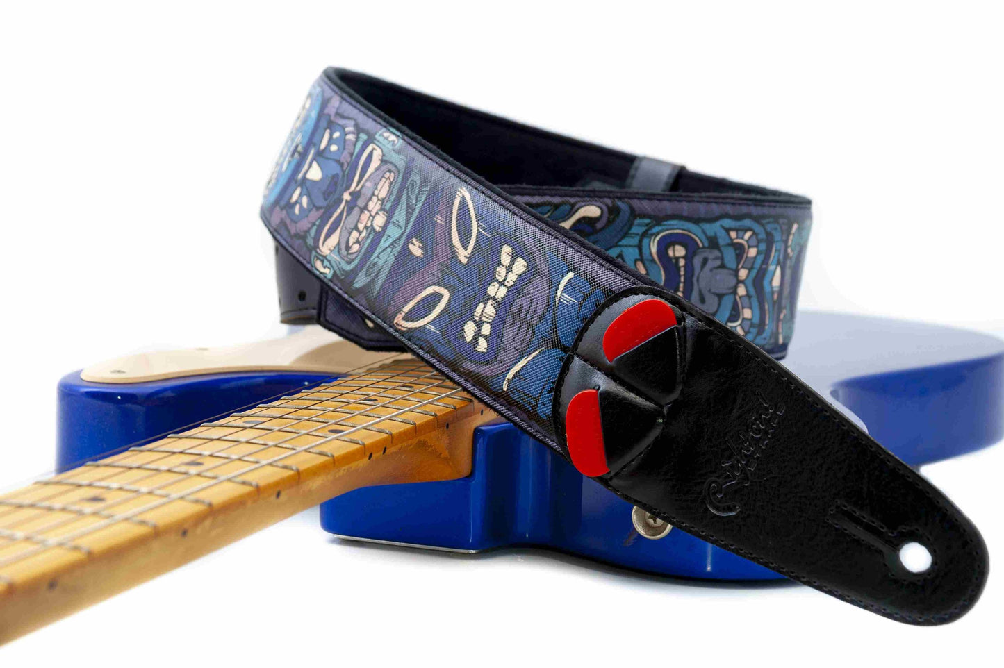 Right On Straps MOJO Tiki Blue Guitar Strap