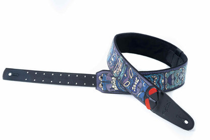 Right On Straps MOJO Tiki Blue Guitar Strap